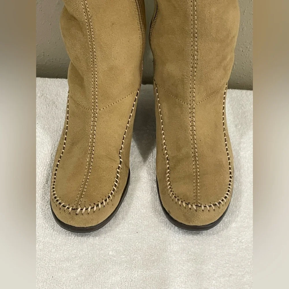 Aerosoles Gather Round Real Suede Knee High Wedge Boot |‎ Color: Tan | Size: 8